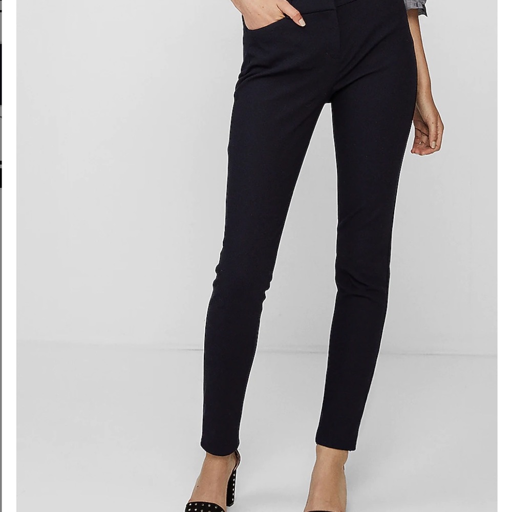 Express Mid Rise Skinny Stretch Pant, Black, Size 2R